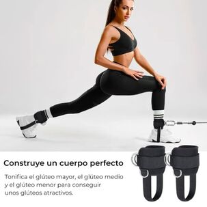Pared Negra Tobilleras Para Polea Gym Gl&uacute;teos Banda Tensi&oacute;n