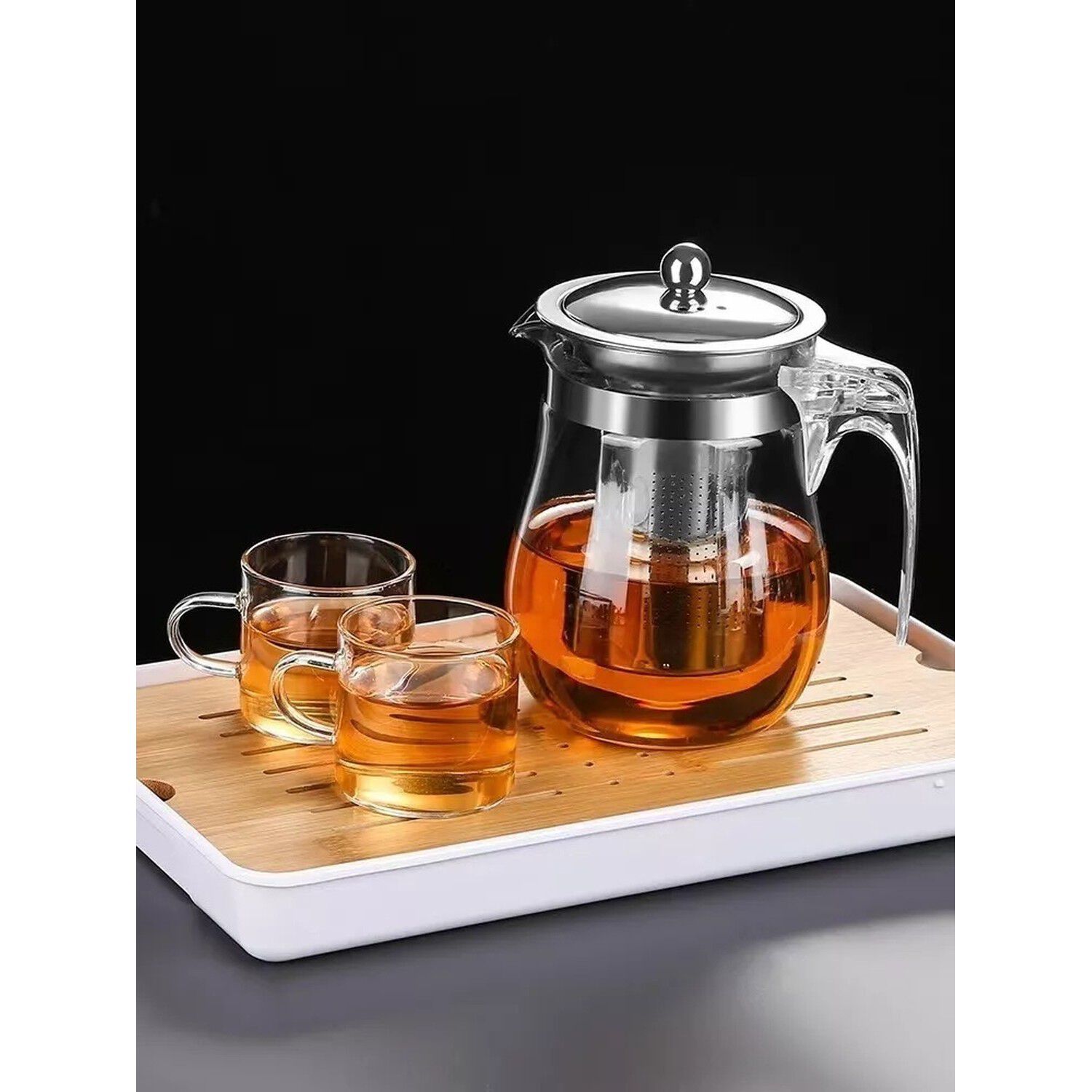 Tetera Vidrio Acero Inoxidable 750ml Con Infusor image number 1.0