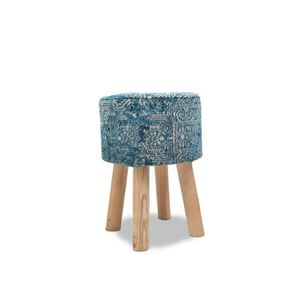 Taburete Jacquard Turquesa