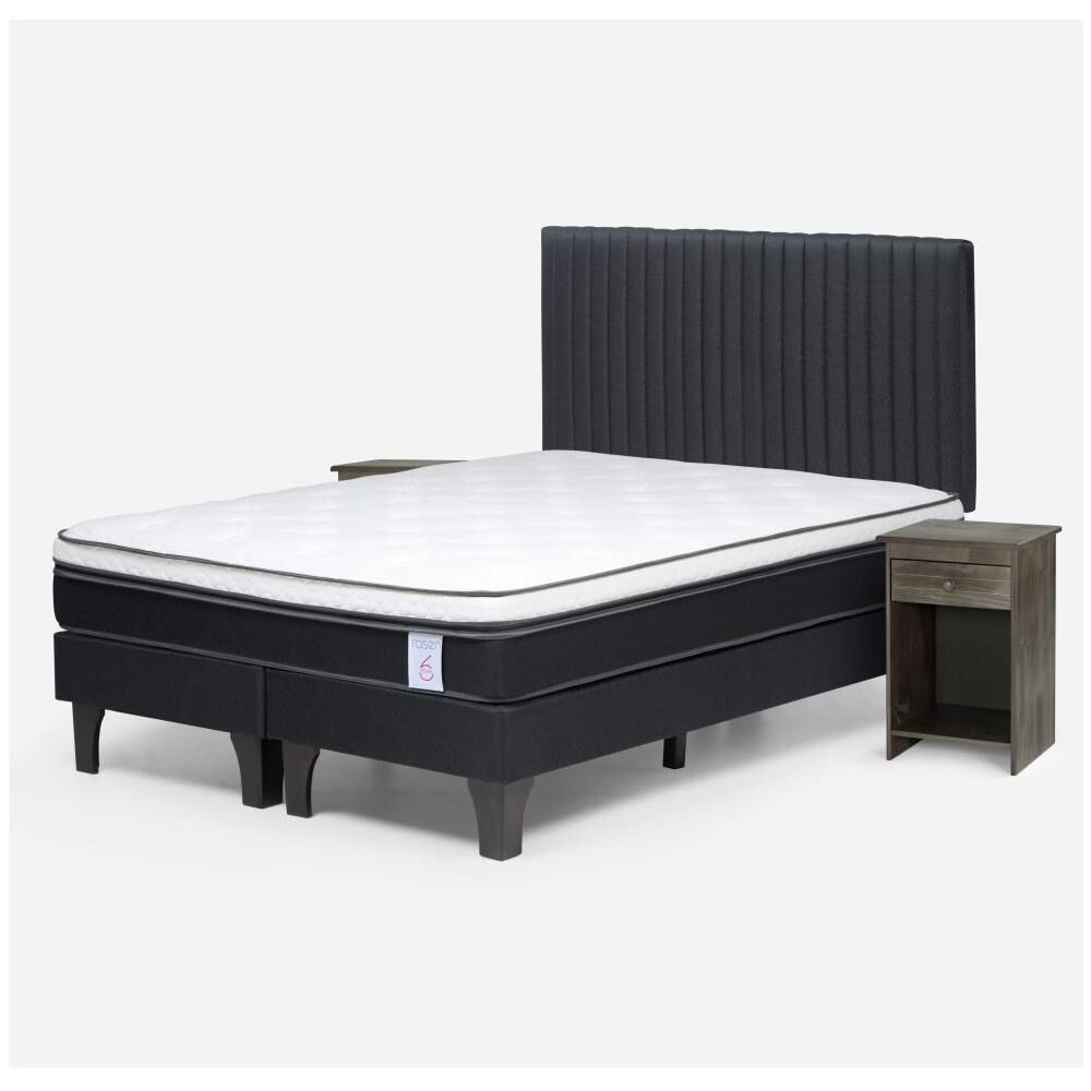 Cama Europea Rosen New Style 6 / 2 Plazas / Base Dividida + Set De Maderas image number 1.0