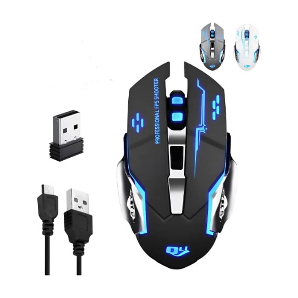 Mouse Gamer Inal&aacute;mbrico Silencioso Y Recargable Con Luz Led image number 0.0