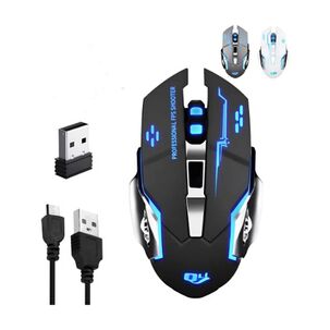 Mouse Gamer Inal&aacute;mbrico Silencioso Y Recargable Con Luz Led
