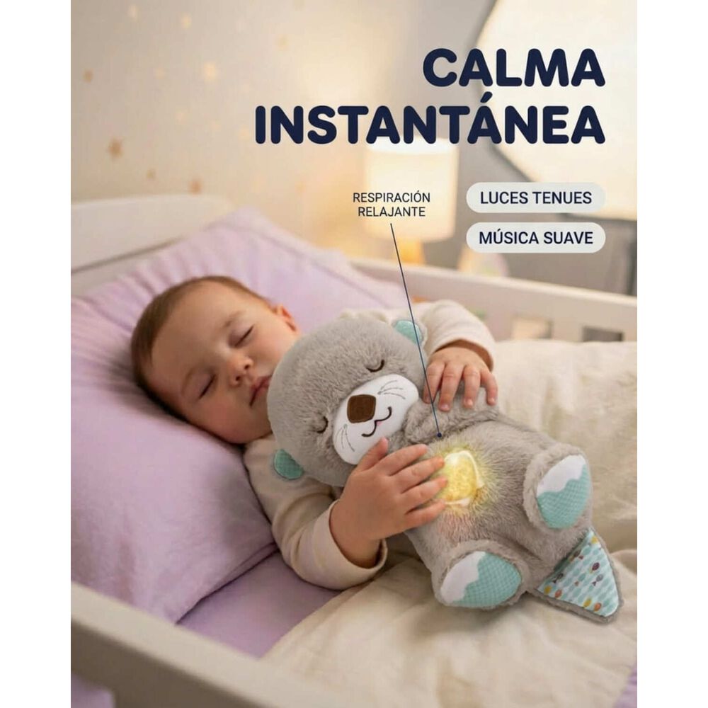 Peluche Nutria Respiraci&oacute;n Relajante Musical Con Luces Bebe image number 18.0