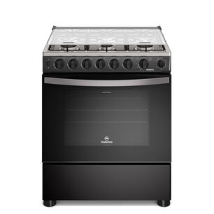 Cocina A Gas 6 Platos Horno Vapor Y Parrilla Pletina Fm6spc Negra