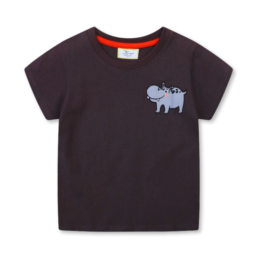 Polera Niño Algodón Manga Corta Jump Kids Hipopótamo Divertido 2 A 7 Años image number 0.0