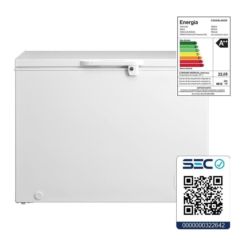 Freezer Horizontal Midea MFH-2950B384CN / Frío Directo / 295 Litros / A+ image number 8.0