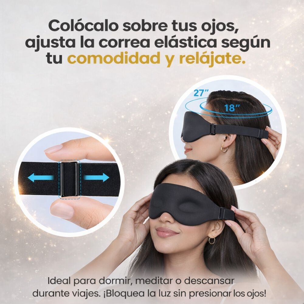 Antifaz 3d Total Oscuridad Suave Ajustable image number 7.0