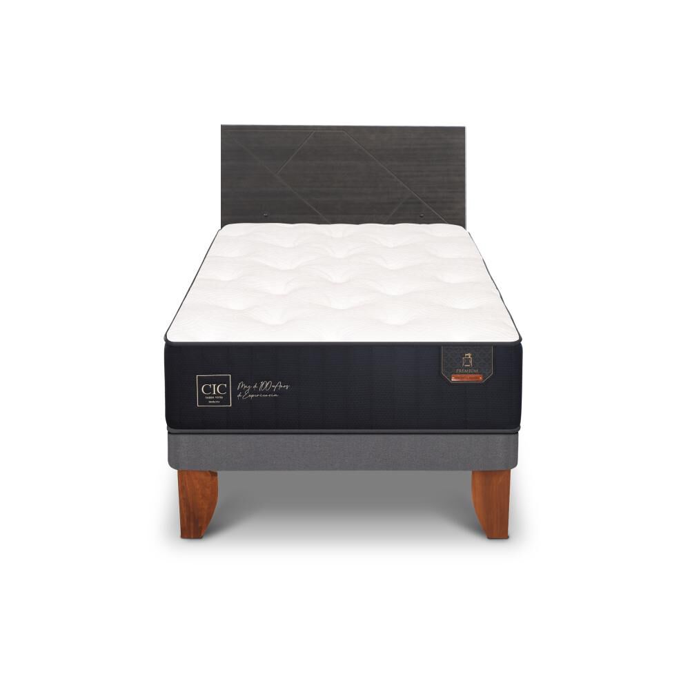 Cama Europea Cic Premium / 1.5 Plazas / Base Normal + Respaldo image number 0.0