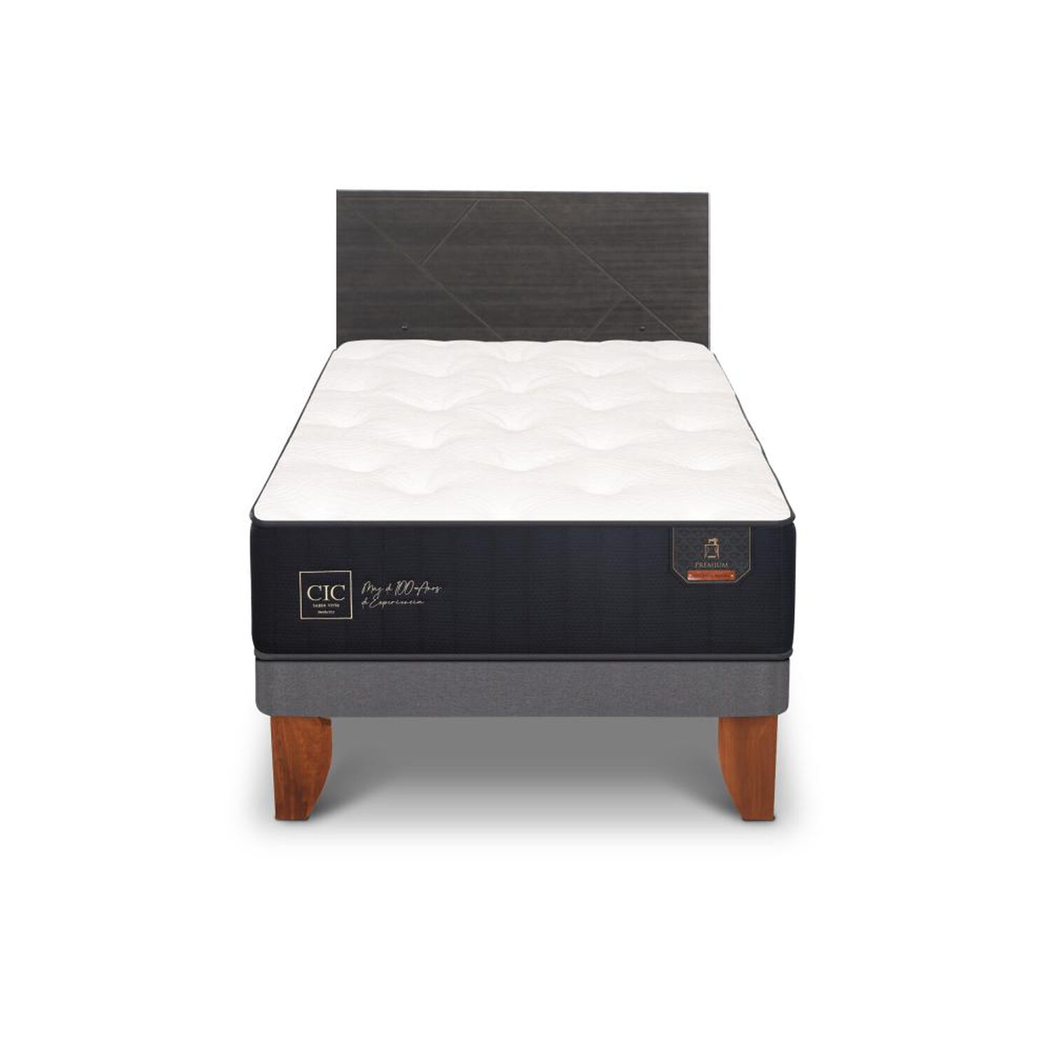 Cama Europea Cic Premium / 1.5 Plazas / Base Normal + Respaldo image number 0.0