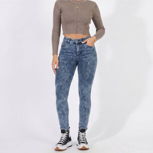Jeans Pantalon Skinny Forro Polar Mujer