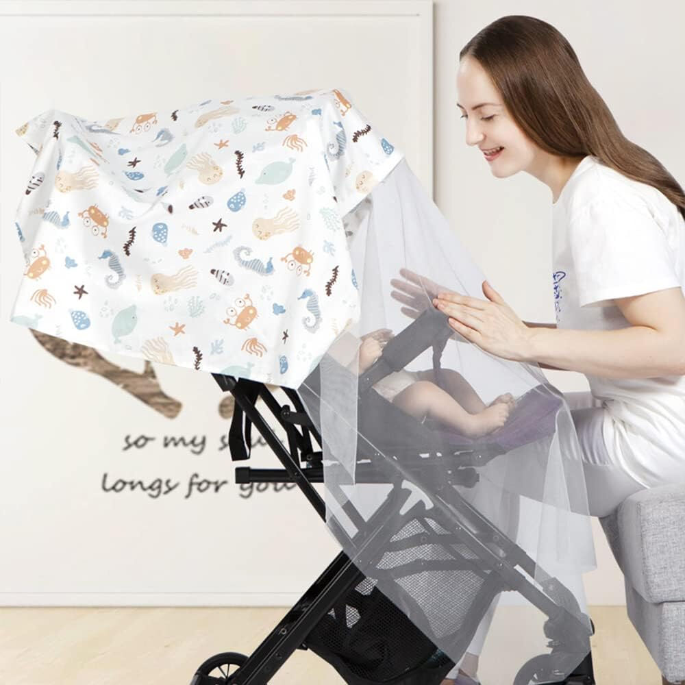 Manta Lactancia Bebe Pa&ntilde;uelo Toalla Con Mosquitera Multiusos image number 2.0