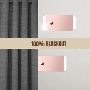 Cortina Engomada Termica 100% Blackout De Tipo Lino