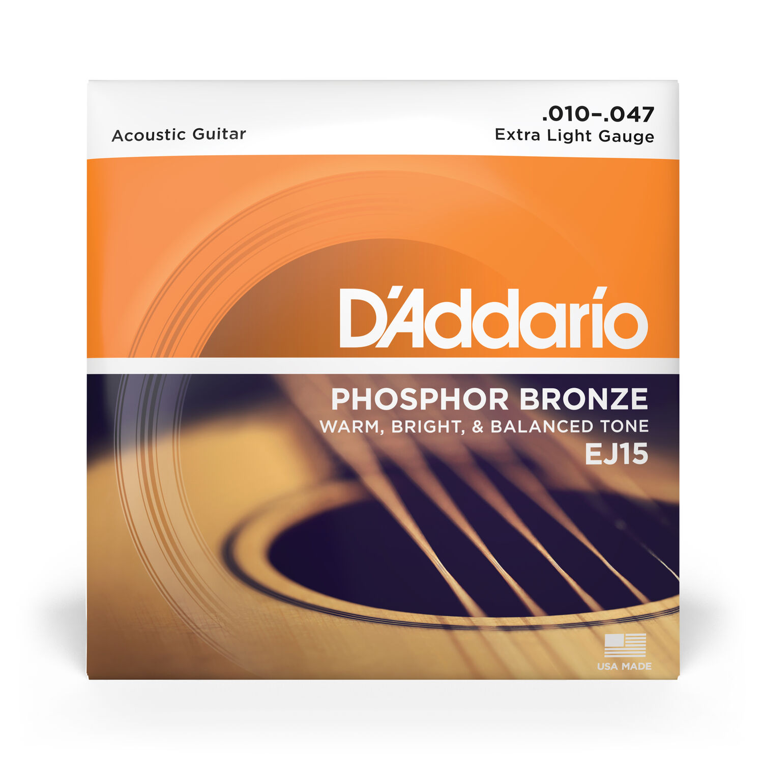 Set Cuerdas Guitarra F&oacute;sforo Bronze 10-47 Ej15 Daddario image number 1.0