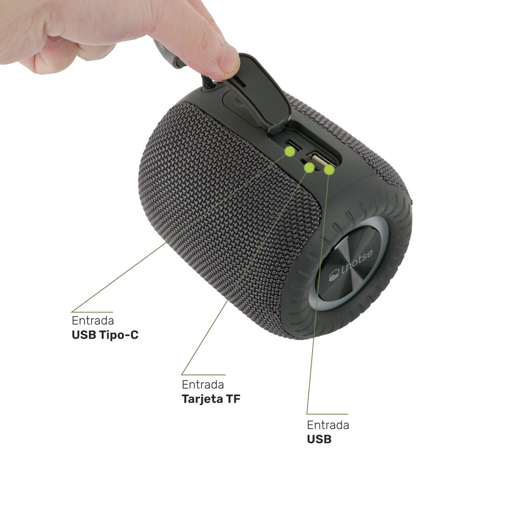 Parlante Portátil Inalámbrico Bluetooth Tripgo+ Grey image number 5.0