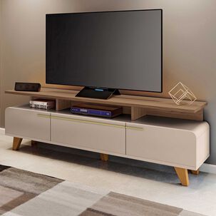 Rack Siena Tv 70" 2.0 Off White Casta&ntilde;o 200 X 61 X 38 Cm