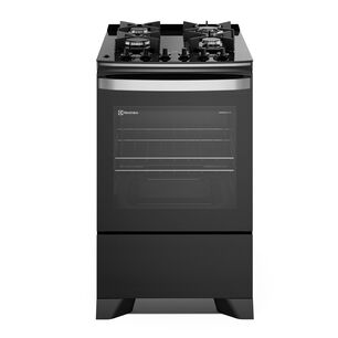 Cocina A Gas4platos Parrillas Hierro Fundido F4epb Negra