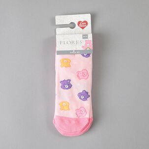 Calcetin 3x Pack Cari&ntilde;ositos Flores Ni&ntilde;a 33883-13