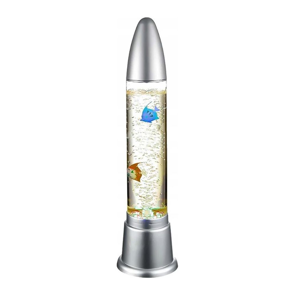 L&aacute;mpara De Burbujas Con Peces Acuario Luz Led Cohete Adorno image number 0.0