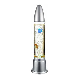 L&aacute;mpara De Burbujas Con Peces Acuario Luz Led Cohete Adorno