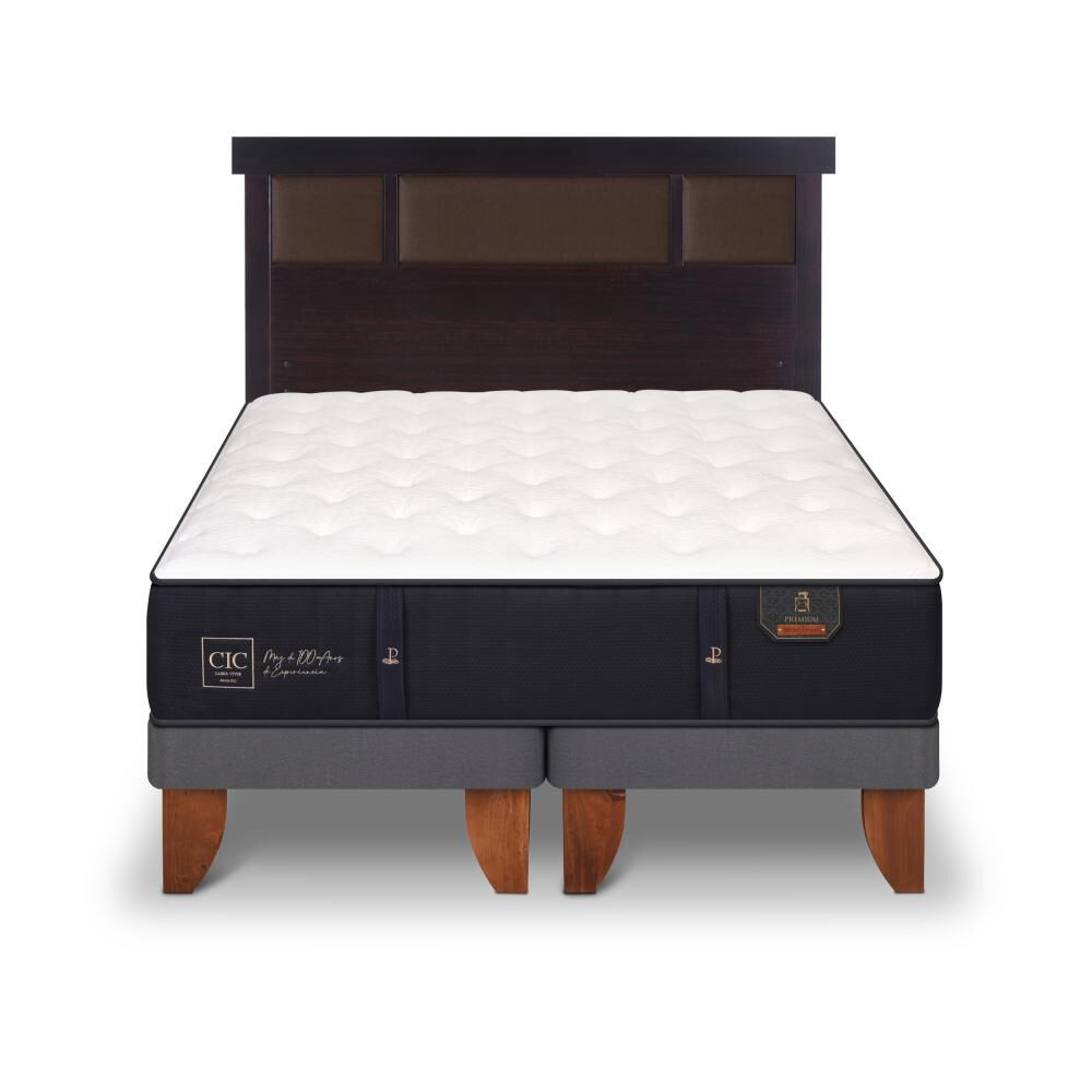 Cama Europea Cic Premium / 2 Plazas / Base Dividida + Respaldo image number 0.0