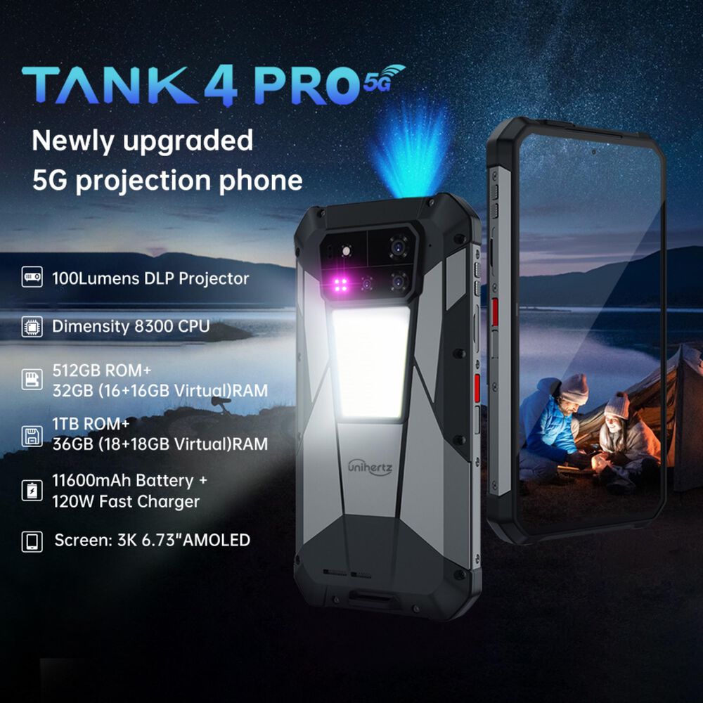 Unihertz 8849 Tank 4 Pro: Rugerizado Con Proyector 720p image number 8.0