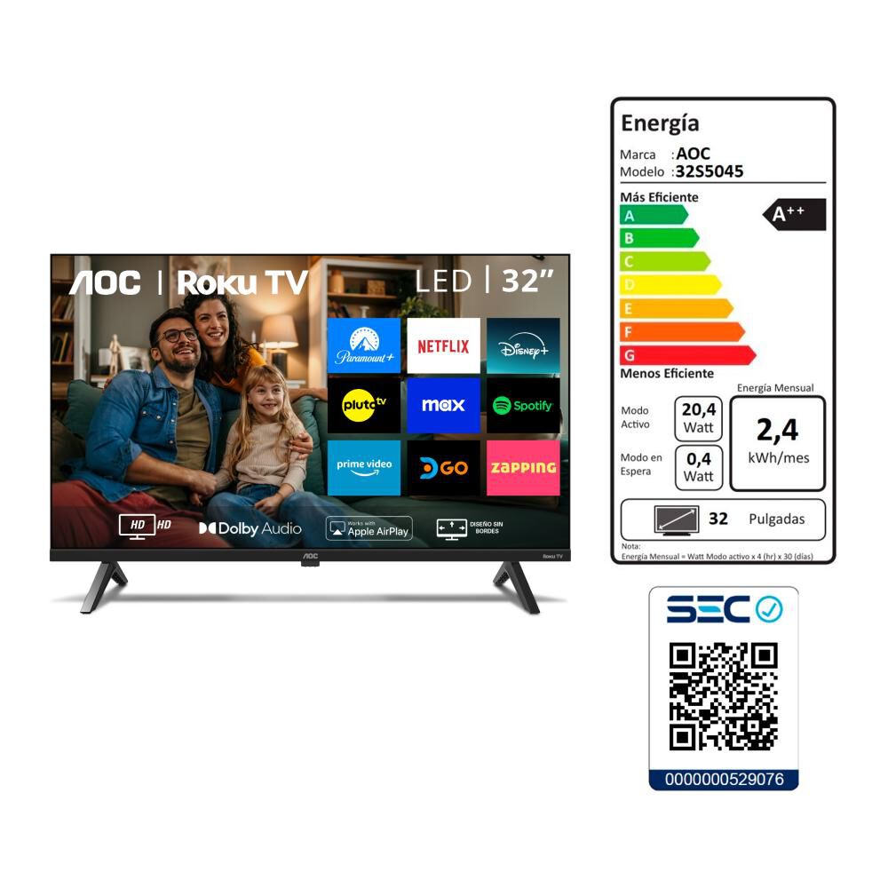 Led 32" AOC 32S5045 / HD / Smart TV image number 9.0