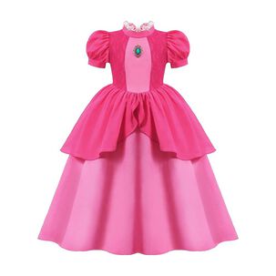 Disfraz Vestido Princesa Peach Ni&ntilde;as Super Mario Bros