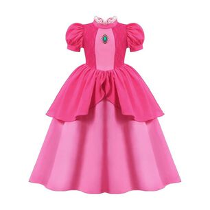 Disfraz Vestido Princesa Peach Ni&ntilde;as Super Mario Bros