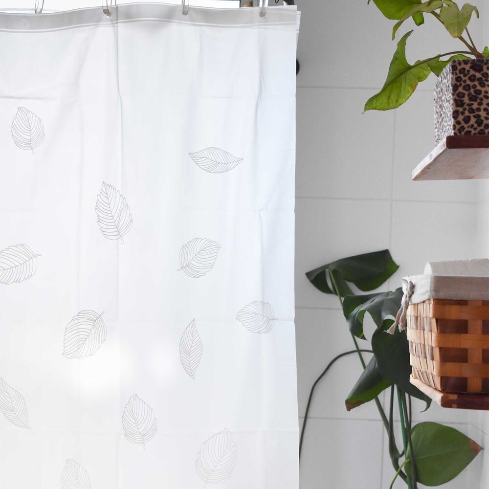 Cortina Ba&ntilde;o Peva Hojas Impermeable 180x180 Cms image number 1.0