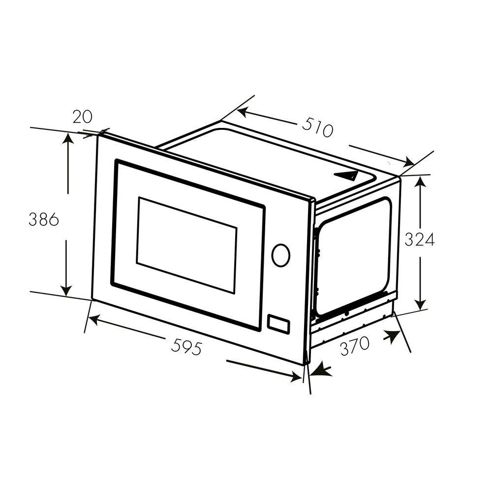 Horno Microondas Empotrable Grner Black Matte Grill 25l image number 3.0