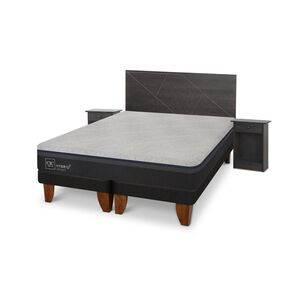 Cama Europea Cic Hybrid Plus / King / Base Dividida + Set De Maderas