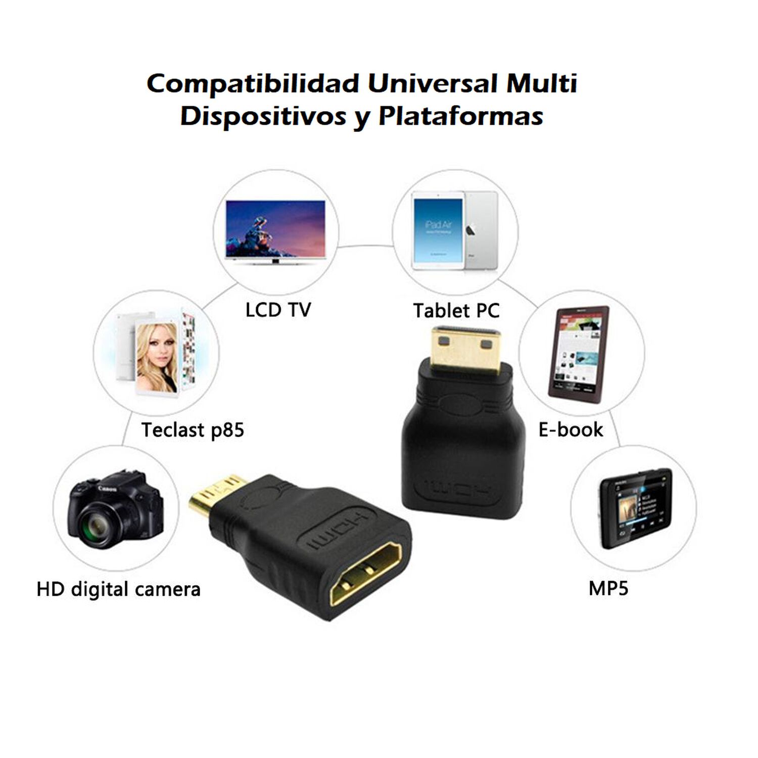 Adaptador Mini Hdmi Macho A Hdmi Hembra 1080p Ul-amchd5010 image number 3.0