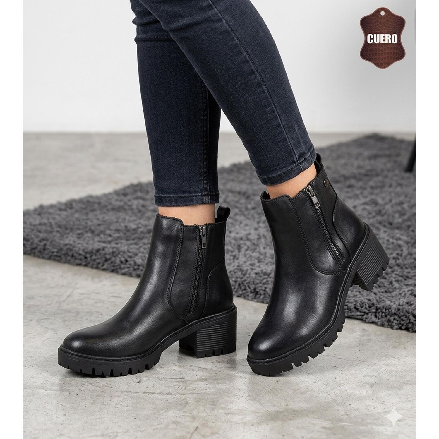 Botin De Cuero Gaby Negro Alquimia image number 5.0