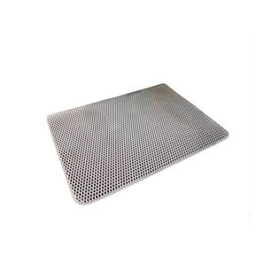 Alfombra Atrapa Arena De Gatos Tapete Arenero Doble Capa Gris 55x75