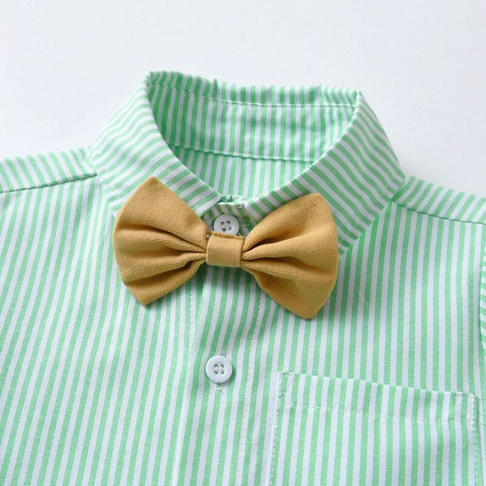 Conjunto De Vestir Con Corbatín Y Pantalón Corto De 6 Meses A 6 Años image number 1.0