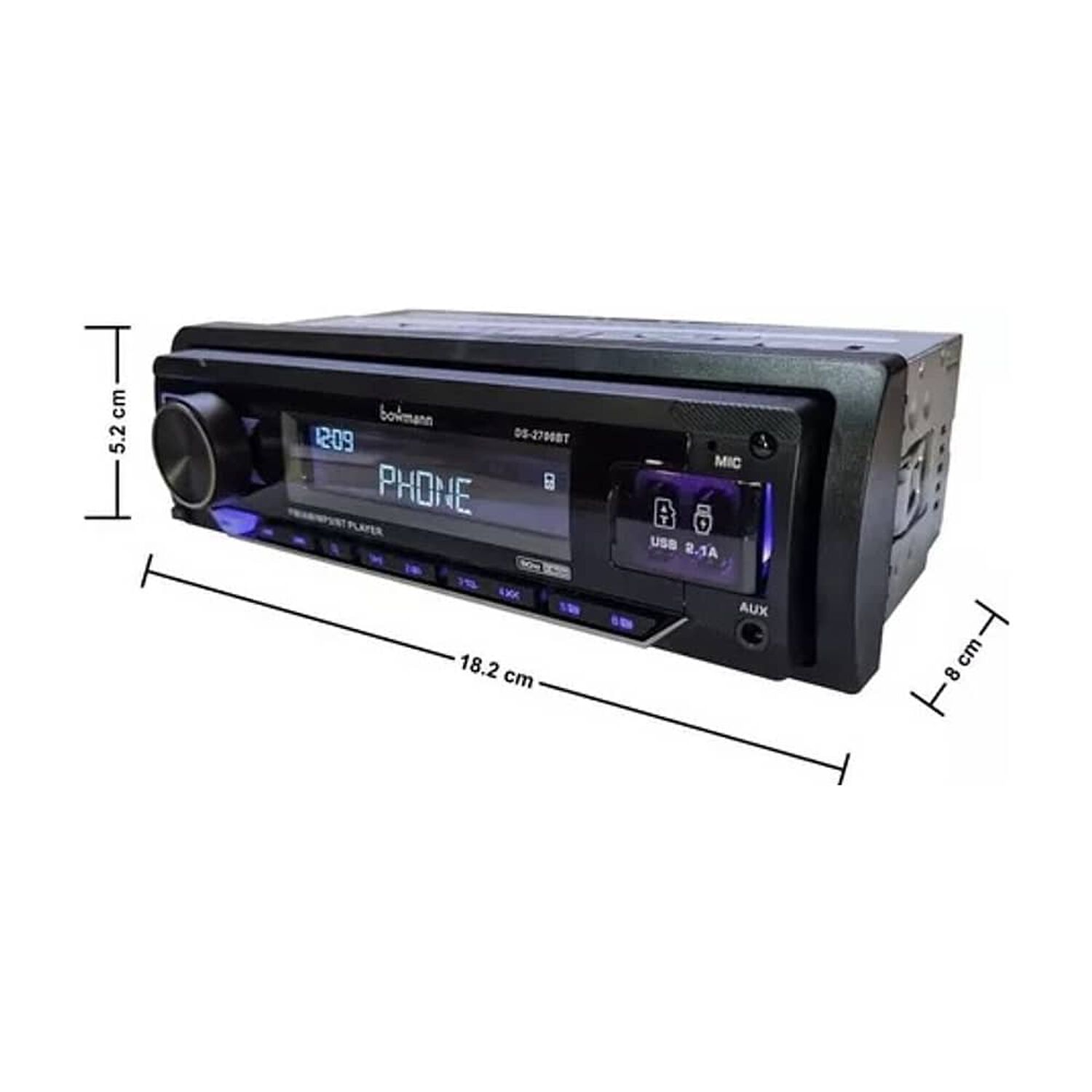 Radio De Auto Bowmann Ds-2700bt Con Usb, Bluetooth Y Lector De Tarjeta Sd image number 3.0