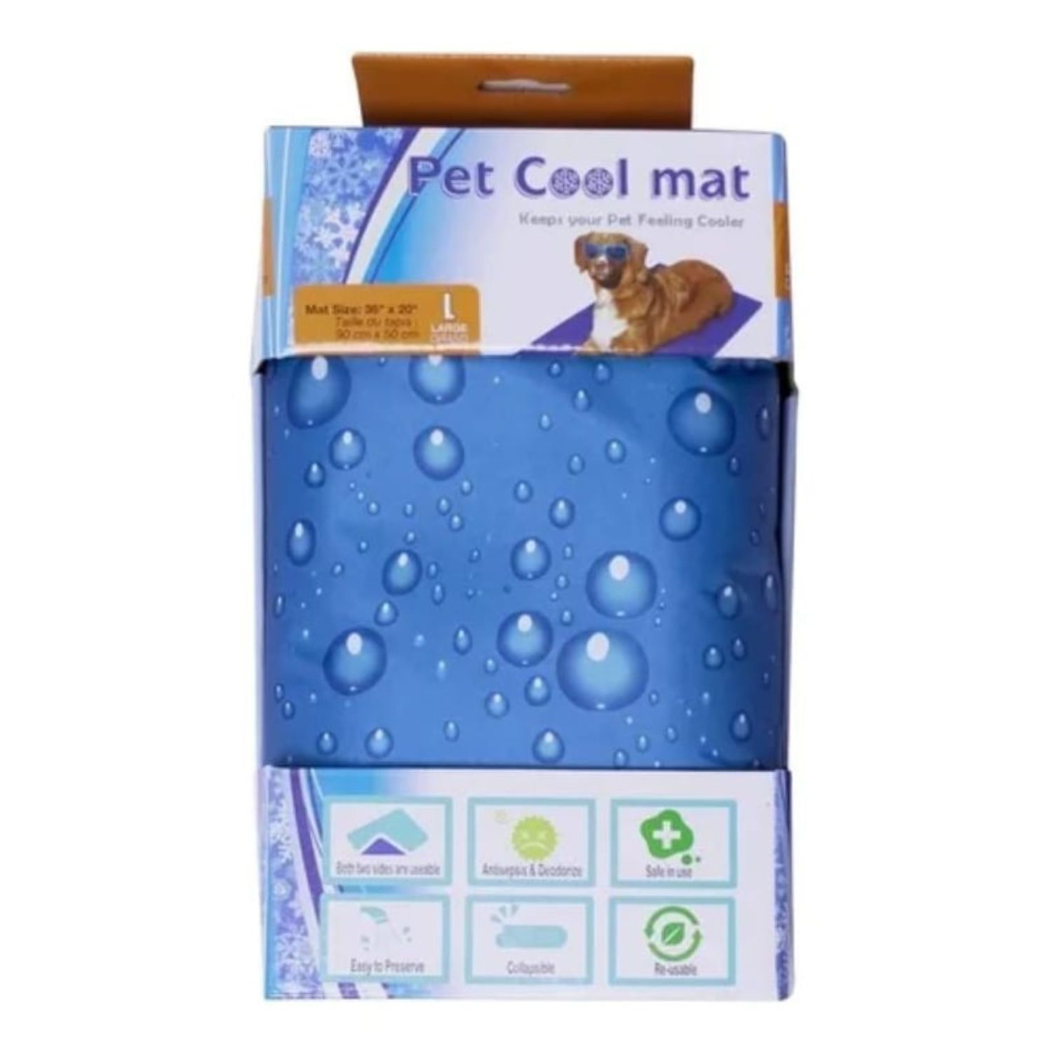 Manta De Gel Frio Refrescante Talla L 90x50cm Perros Gatos Dise&ntilde;o Burbuja image number 0.0