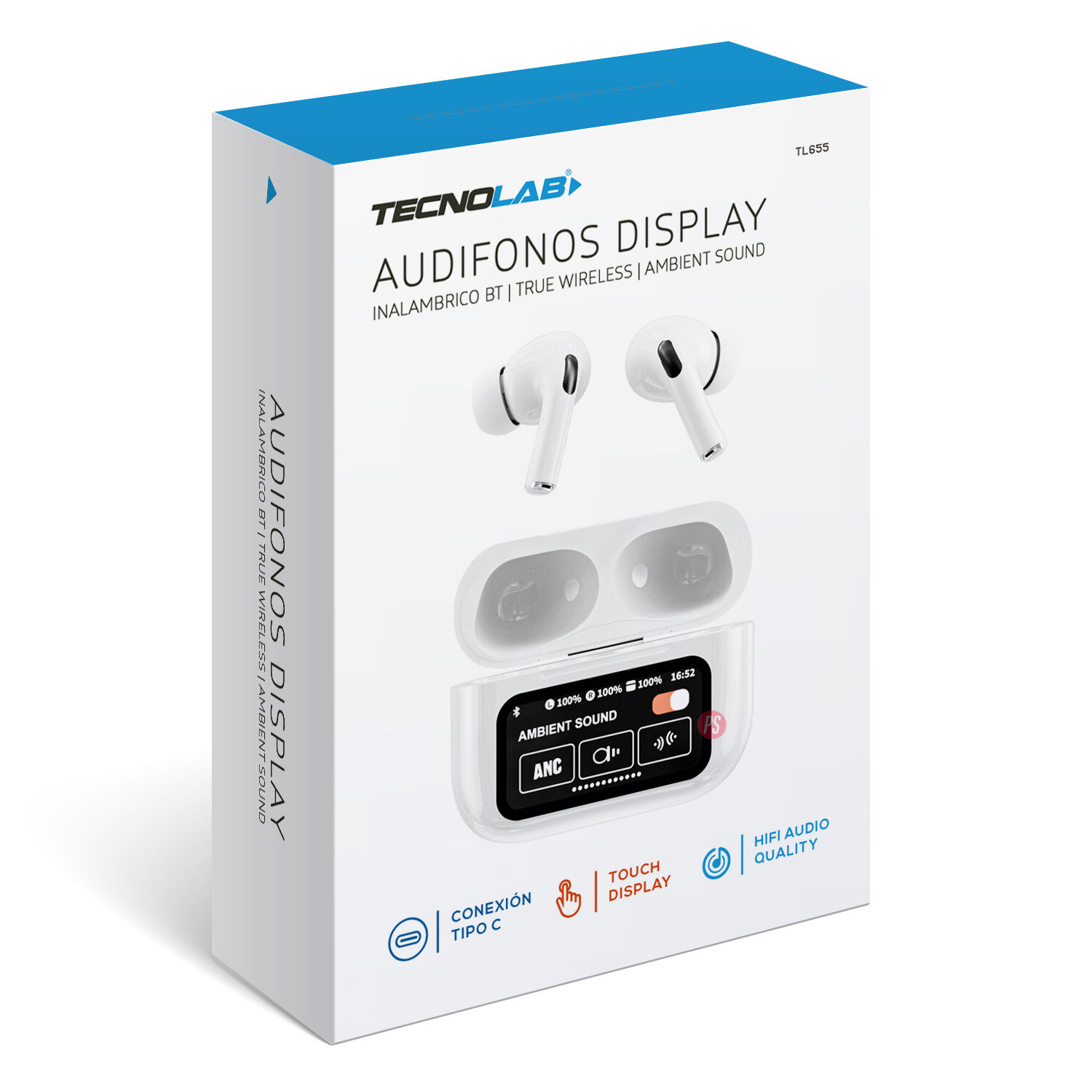 Aud&iacute;fonos Bluetooth Con Pantalla Touch Blanco - Ps image number 2.0