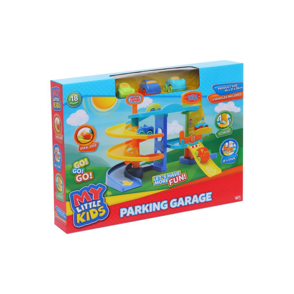 Parking 46x31x28cms, Rampa Espiral, Ascensor, 3 Autos Happy Line image number 1.0