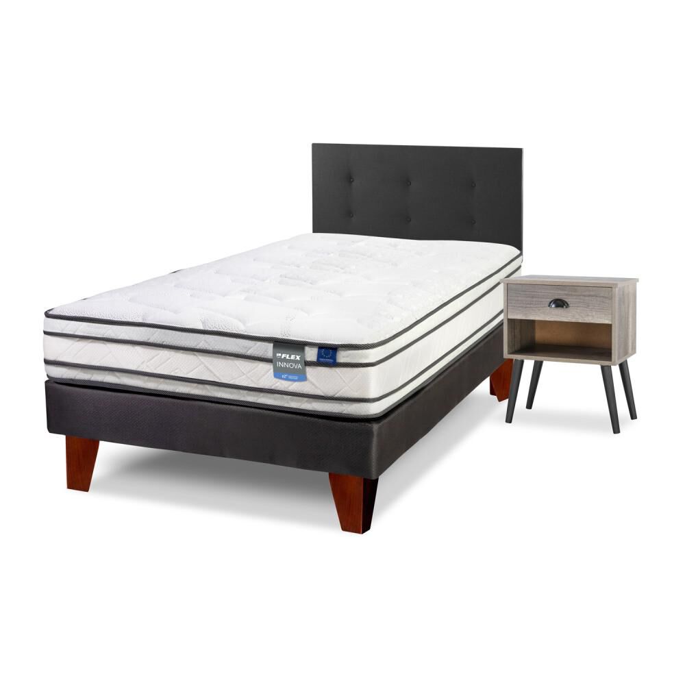 Cama Europea Flex Innova / 1.5 Plazas / Base Normal + Set De Maderas image number 0.0