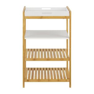 Estante De Almacenamiento 4 Niveles Bamb&uacute; Bandeja Extraibe