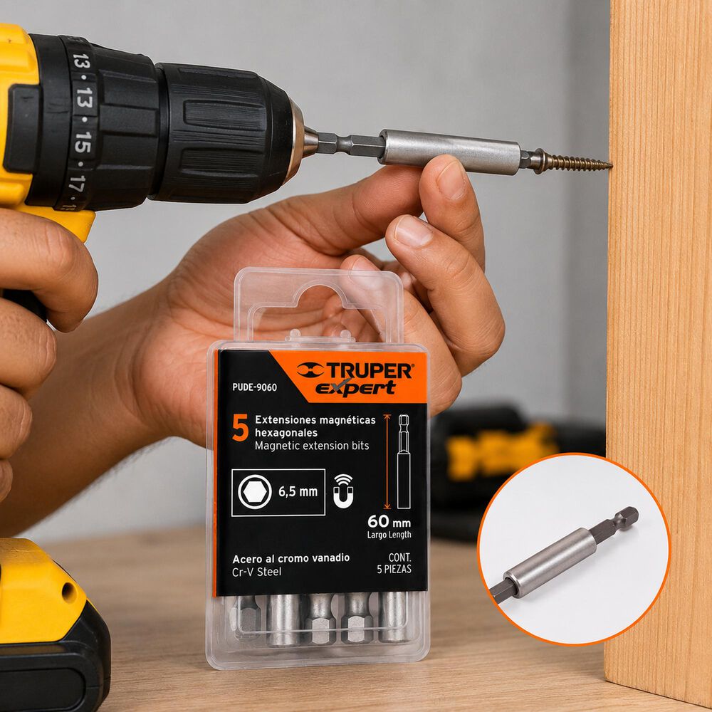 Adaptador Extencion Hexagonal Magnetico 1/4 Truper image number 3.0
