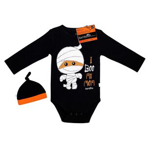 Body Y Gorrito Halloween Momia Ni&ntilde;o 12-18 Meses
