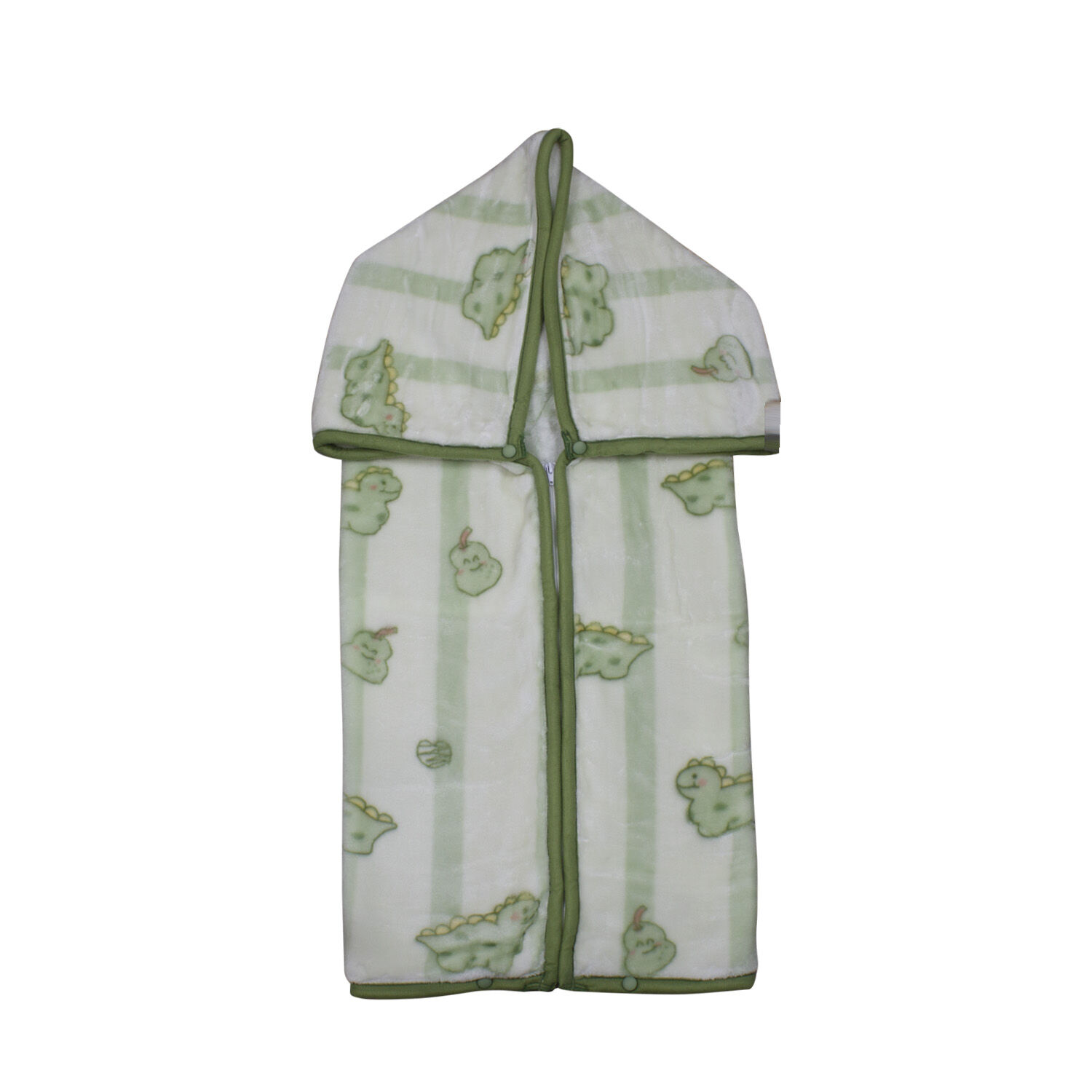 Saco Con Broche Ultra Soft Dino 80x110cm Verde Bebesit image number 2.0
