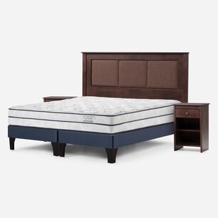 Cama Europea Rosen Autonomy Sky / 2 Plazas / Base Dividida + Set De Maderas Rachel