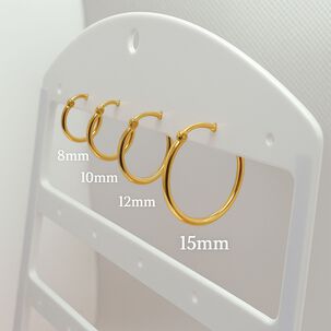 Aros Argolla Tubo 15mm Oro 18k 2.10gr Mujer Cl&aacute;sicas Elegantes