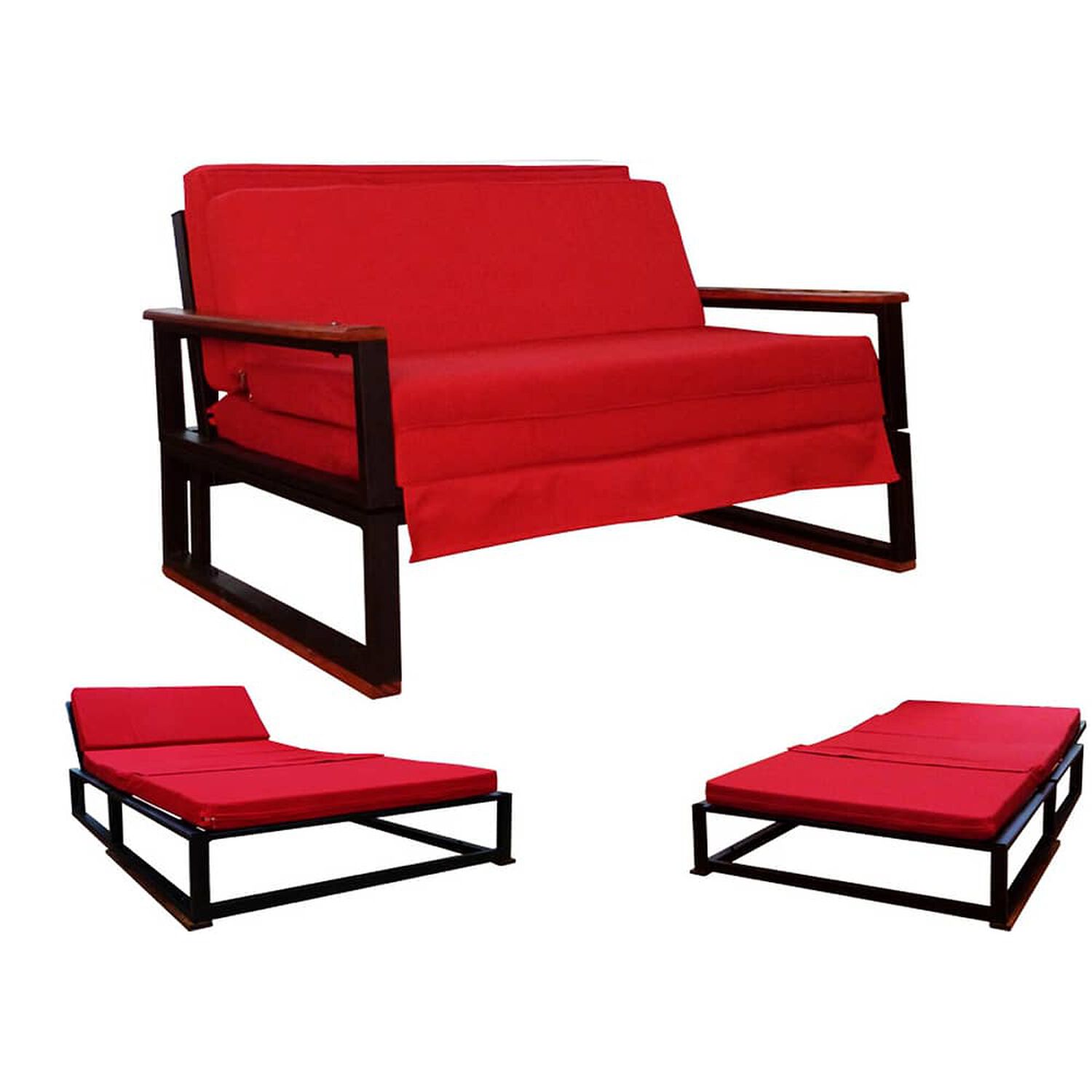 Futon Folk 1 Plaza " Rojo " image number 1.0