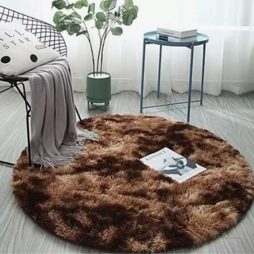 Alfombra Redonda Peluda Caf&eacute; image number 1.0