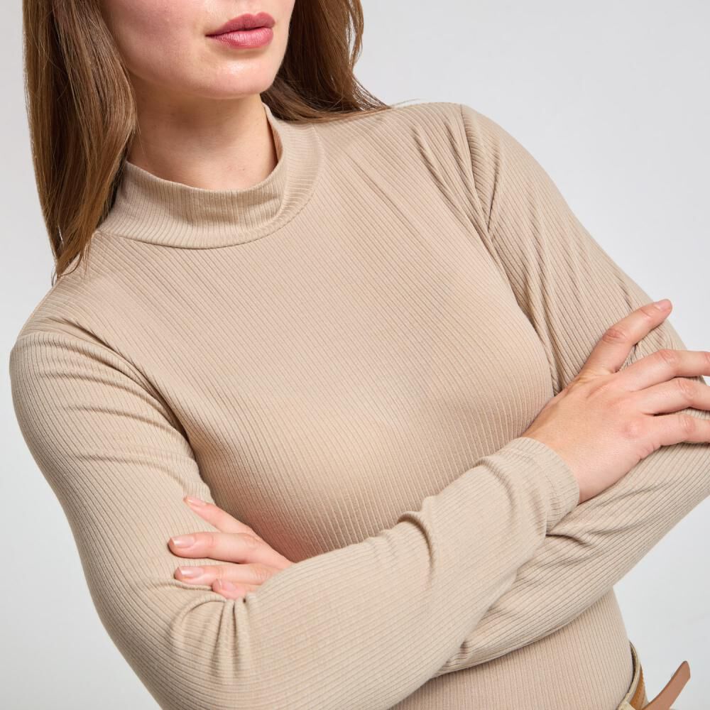 Polera Rib Manga Larga Cuello Beatle Mujer Geeps image number 4.0