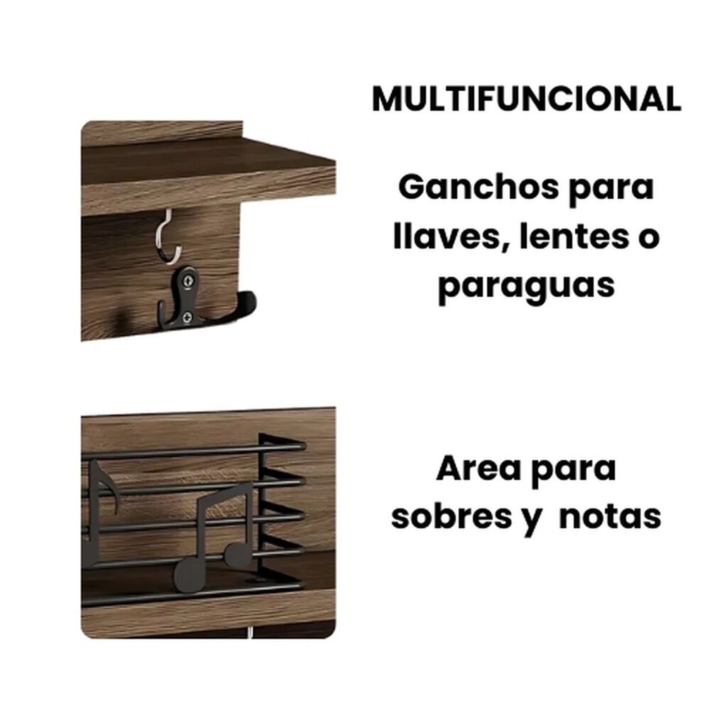 Portallaves De Madera Colgador Soporte Llaves Pared image number 2.0